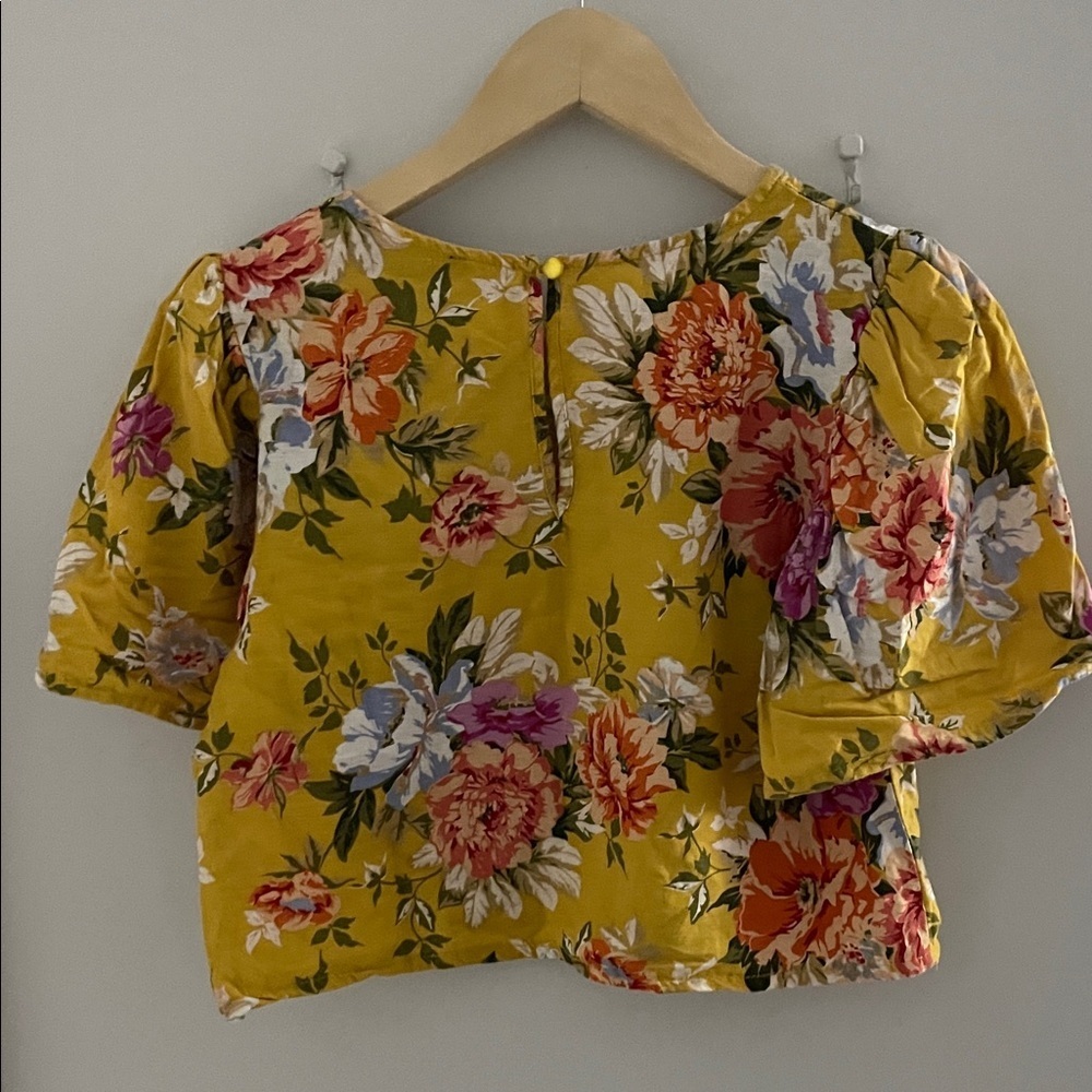 RACHEL Rachel Roy Yellow Floral Blouse - Picture 5 of 6